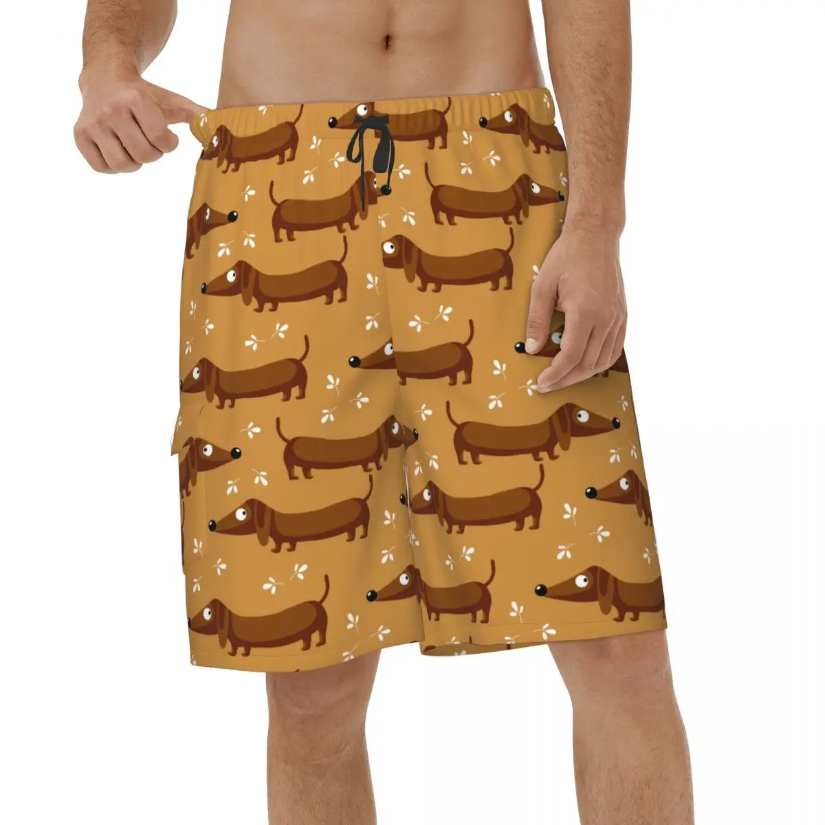 

Summer Casual Dachshund Dog Men 3D Printed Beach Shorts Sports Swimwear Surf Animal Swimsuits Male Quick Dry Board Shorts