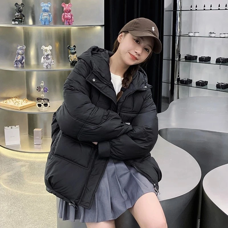 Зимнее свободное пальто большого размера женские парки пуховая хлопковая