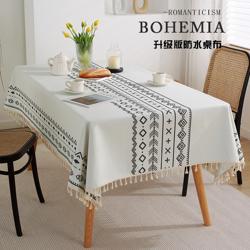 

Living room household dining table cloth rectangular tea table cloth simple fabric art