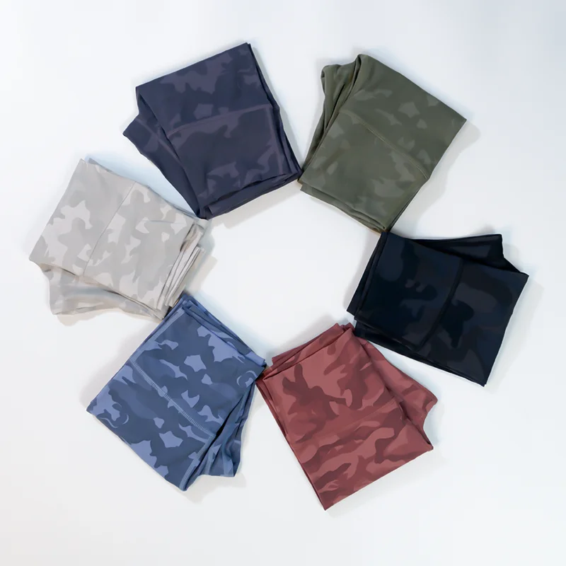 Lulu Women Camouflage Fashion High Waist Hip Raising Ninth Pants Mountaineering Outdoor Fitness Training Running Yoga Clothes