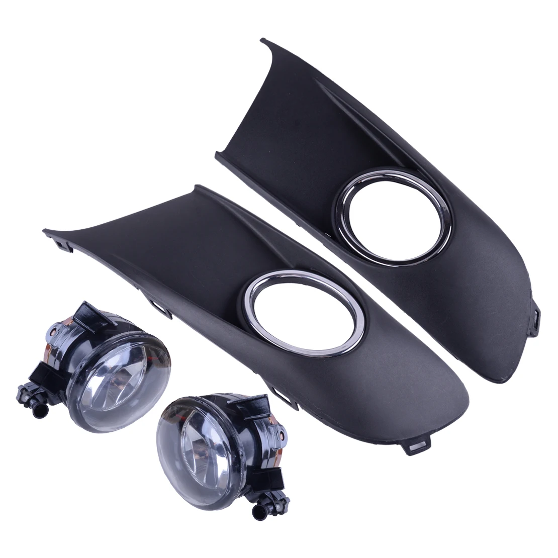 

1T0853666P 1 Pair Car Front Left Right Fog Driving Light with Grilles Kit 1T0853665P Fit for VW Touran Caddy 2010-2014 2 Pin 12V