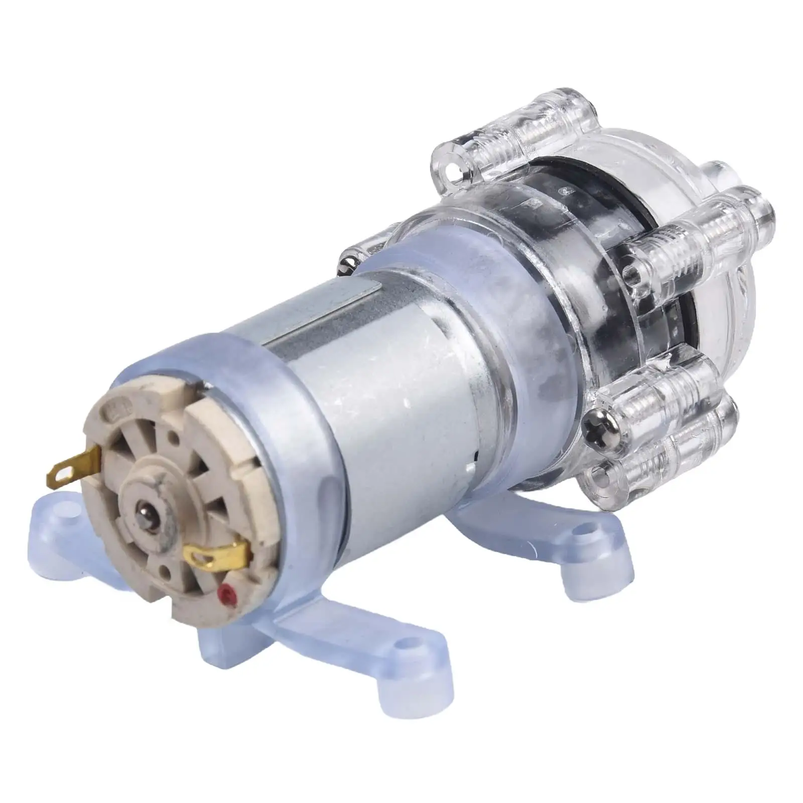 Мембранный насос с распылителем самовсасывающий серебристый маленький