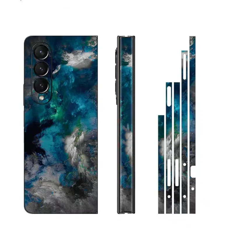 3M Colorful Anti-Scratch Phone Sticker For Samsung Galaxy Z Fold3 5G Back+Side Protective Film For Z Fold 4 5G Decal Skin