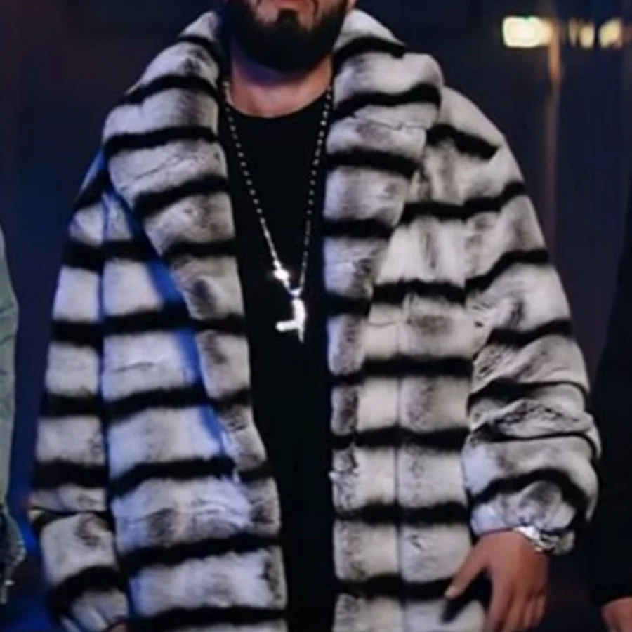 

Jacket Natural Coat Men Real Rex Rabbit Fur Coats Jackets Winter Warm Fashion Overcoat