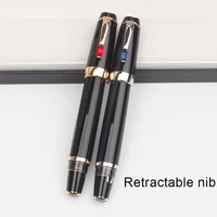 mb black resin boheme retractable fountain pen with crystal in clip silver gold trim f point nib ink pens with pen case choosing