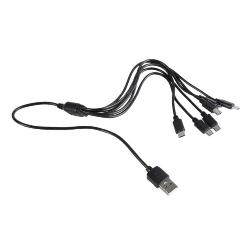 Фото 12pc USB 5PIN Зарядка кабеля 6 в 1 USB 2,0 типа A до шести USB 5PIN Мужской адаптерный шнур для быстрой зарядки 50 см 19,7 дюйма №2