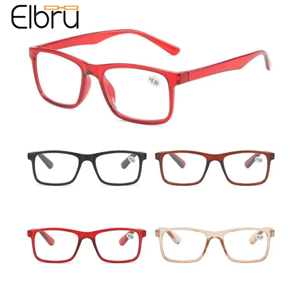 

Elbru +1+1.5+2+2.5+3+3.5+4 Ultralight Reading Glasses Women Men Sqaure Presbyopia Eyeglasses Unisex Hyperopia Optical Eyewear