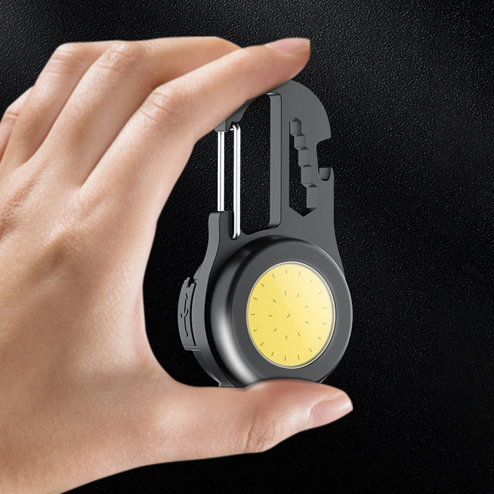 

Mini Keychain Flashlight Survival Gear LED Key Ring Light Torch 180 Degree Rotating Rechargeable Magnetic Work Light Lamp