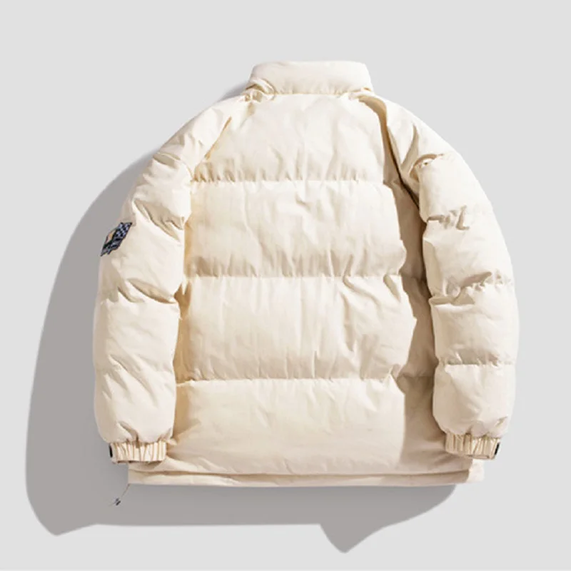 Winter Coat Men 2022 Fashion Ins Letter Label Winter Jackets Thickened Bread Coat Outdoor Stand Collar Warm Sports Jacket