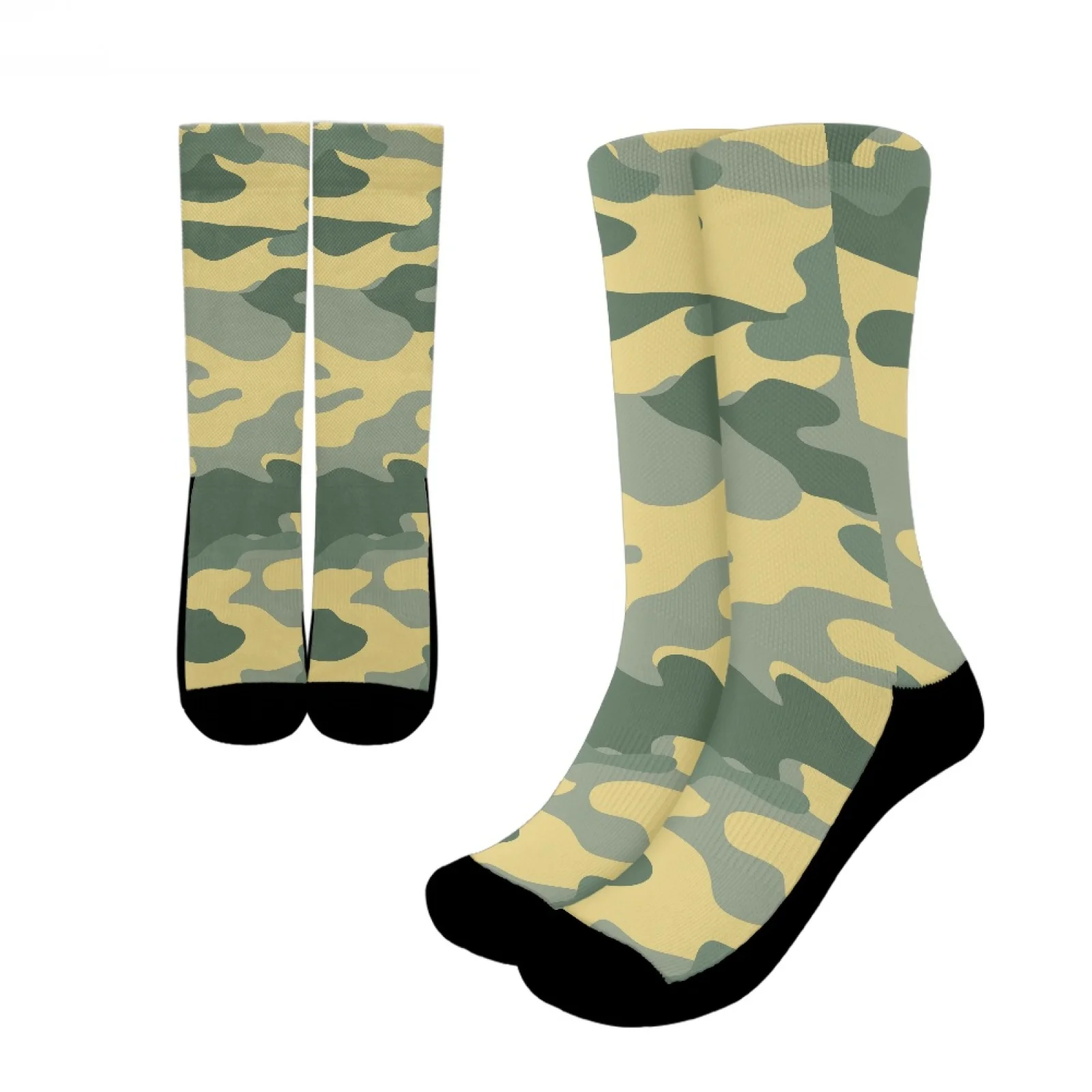 

Skin-Friendly And Breathable Polyester Crew Socks Comfortable Camouflage Long-Tube Socks Wicking Sweat Breathable Sports Socks