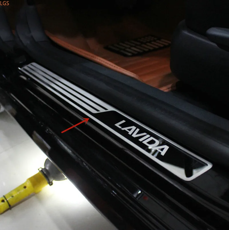 

Защитная Накладка на порог из нержавеющей стали для Volkswagen Lavida 2008-2017, приветственная педаль, защита от царапин, Стайлинг автомобиля