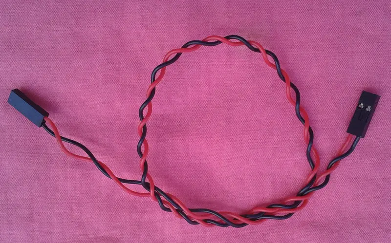 

2P Pitch 2.54MM Red and Black Twisted Pair Double-headed 2P to 2P Plastic Shell Length 25CM