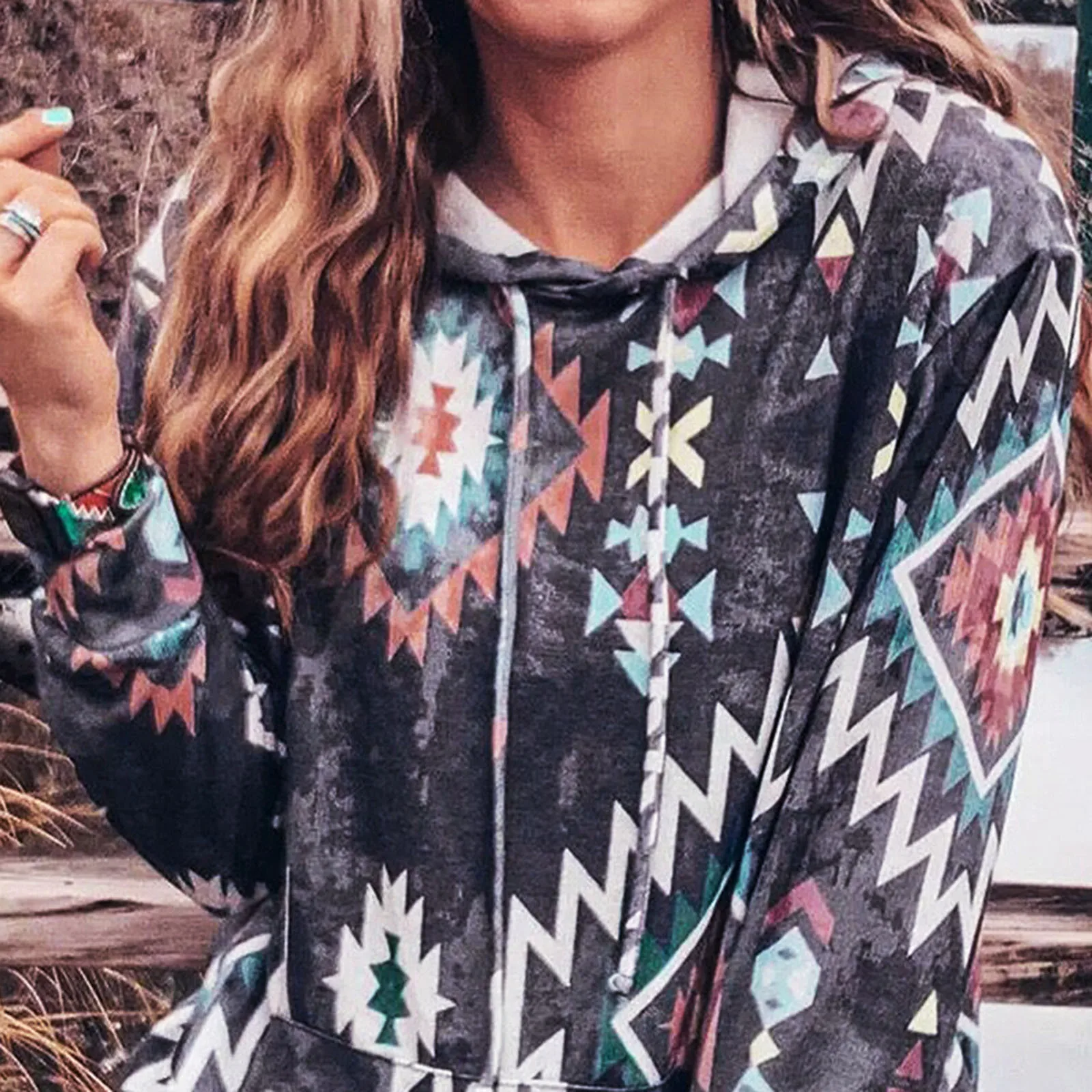 

Женская Длинная толстовка на молнии, модная рубашка с принтом, Повседневная Толстовка с капюшоном и длинным рукавом, Длинные вязаные толсто...