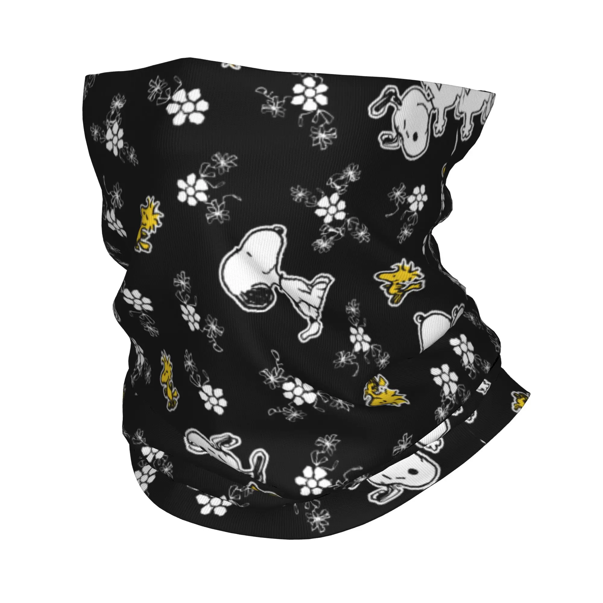 Фото Бандана Snoopys Fun & Flowers с принтом, маска-шарф, теплая балаклава для занятий спортом на открытом воздухе, для мужчин и женщин, взрослых, дышащая. №1