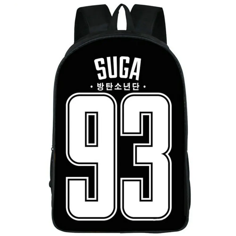 Рюкзак Suga Min Yoon Gi 93 школьный ранец для поп-музыки повседневная черная школьная