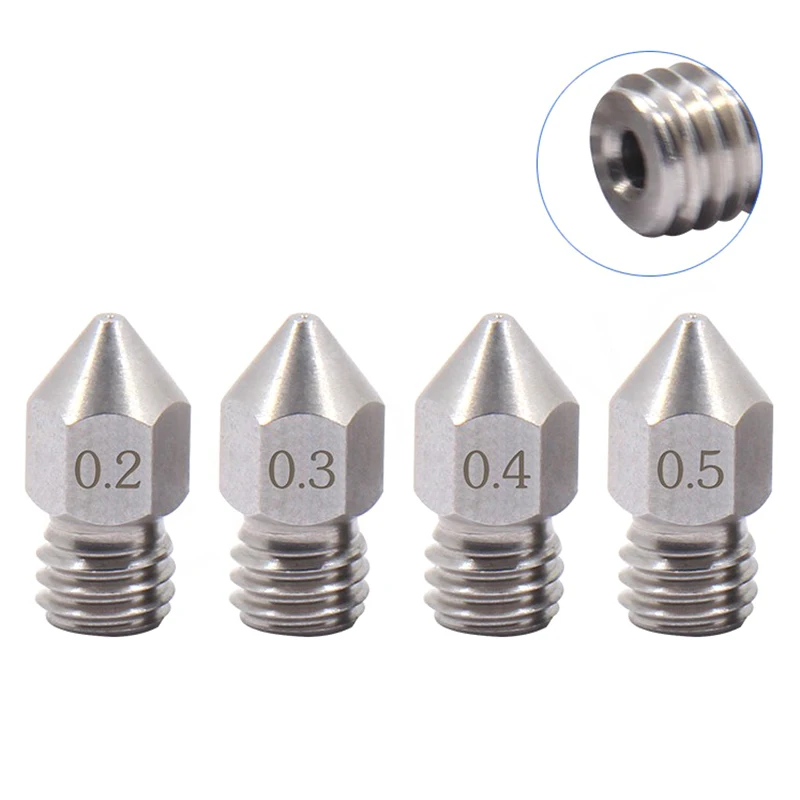 

MK8 Nozzle Threaded Stainless Steel Filament 3D Printer Extruder Print Head