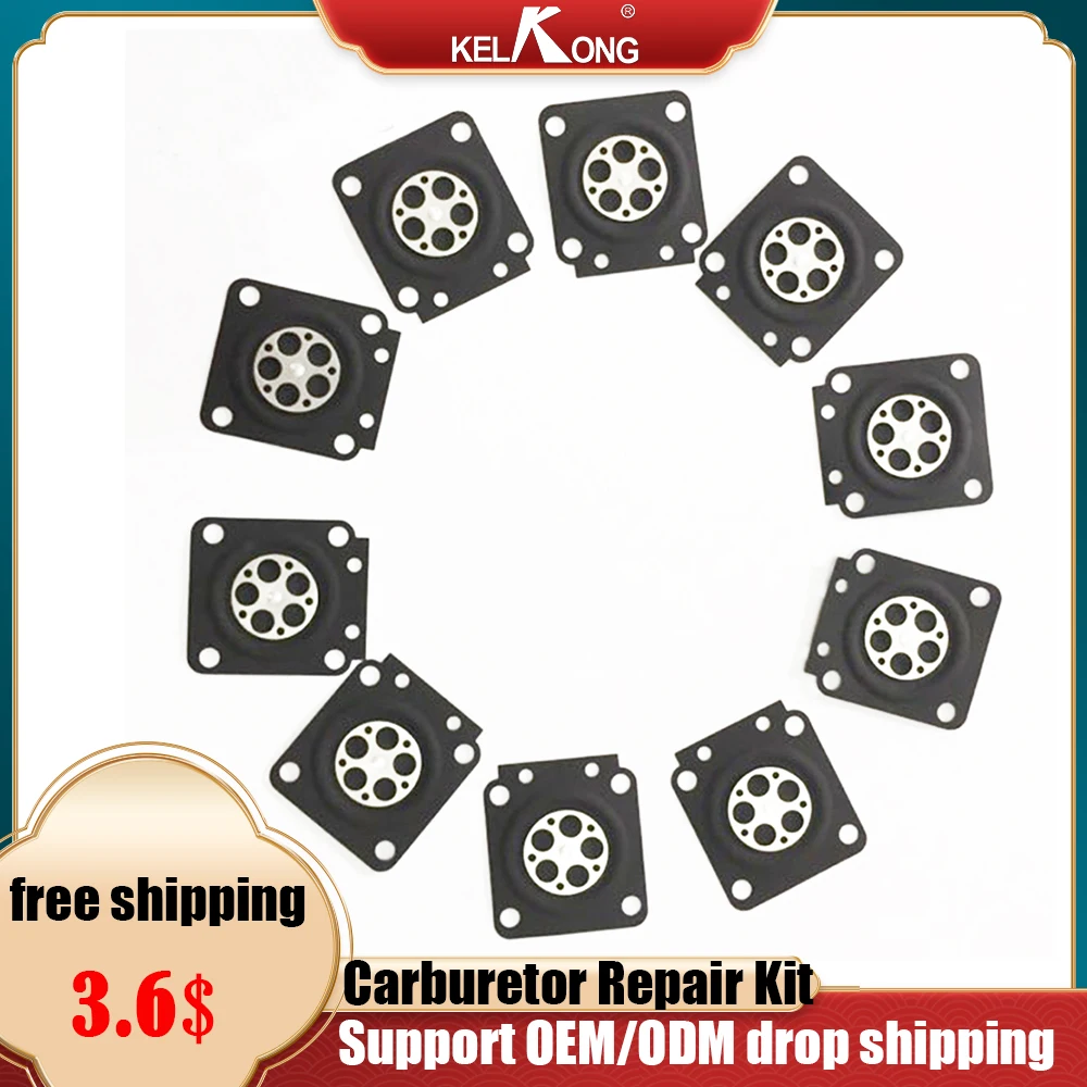 KELKONG 10pcs/Lot For ZAMA 180 Metering Diaphragm Membrances Gasket Parts Fit ZAMA180 192 Carburetor Repair Kit