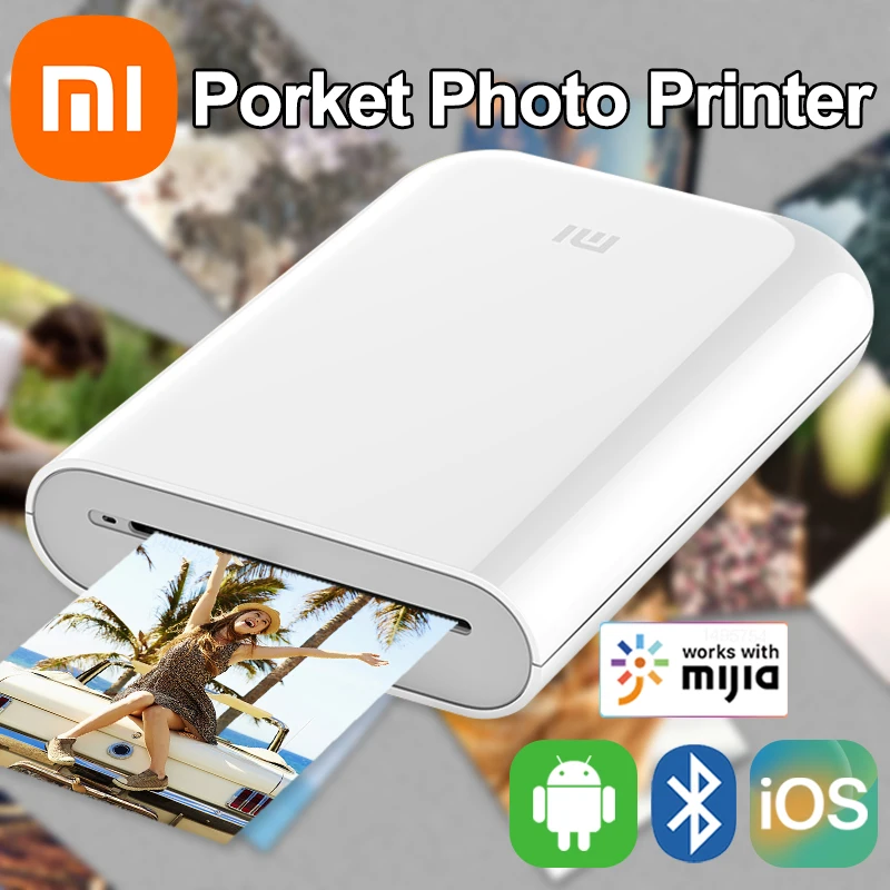 

NEW Original Xiaomi Mijia Mini Portable Pocket Printer Photo Color Print ZINK Wireless Bluetooth AR Video 300 DPI Self-adhesive