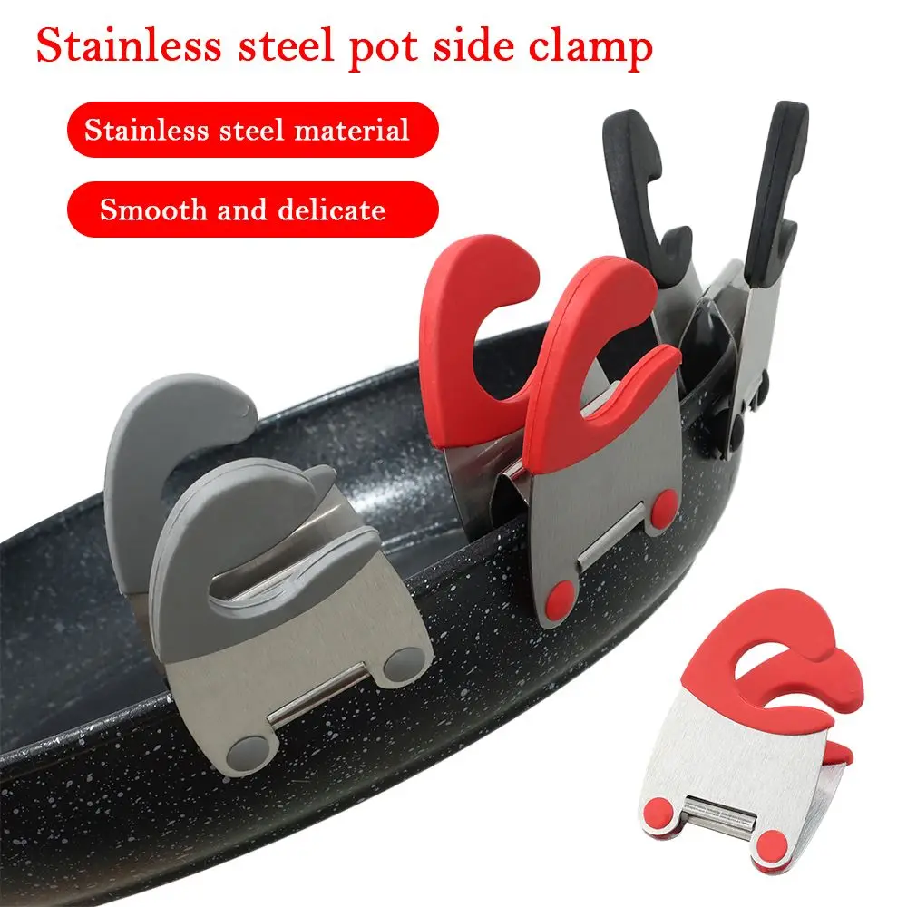 

Гаджеты для дома, термостойкая ложка из нержавеющей стали, искусственные кухонные принадлежности, держатель ложки, боковые зажимы