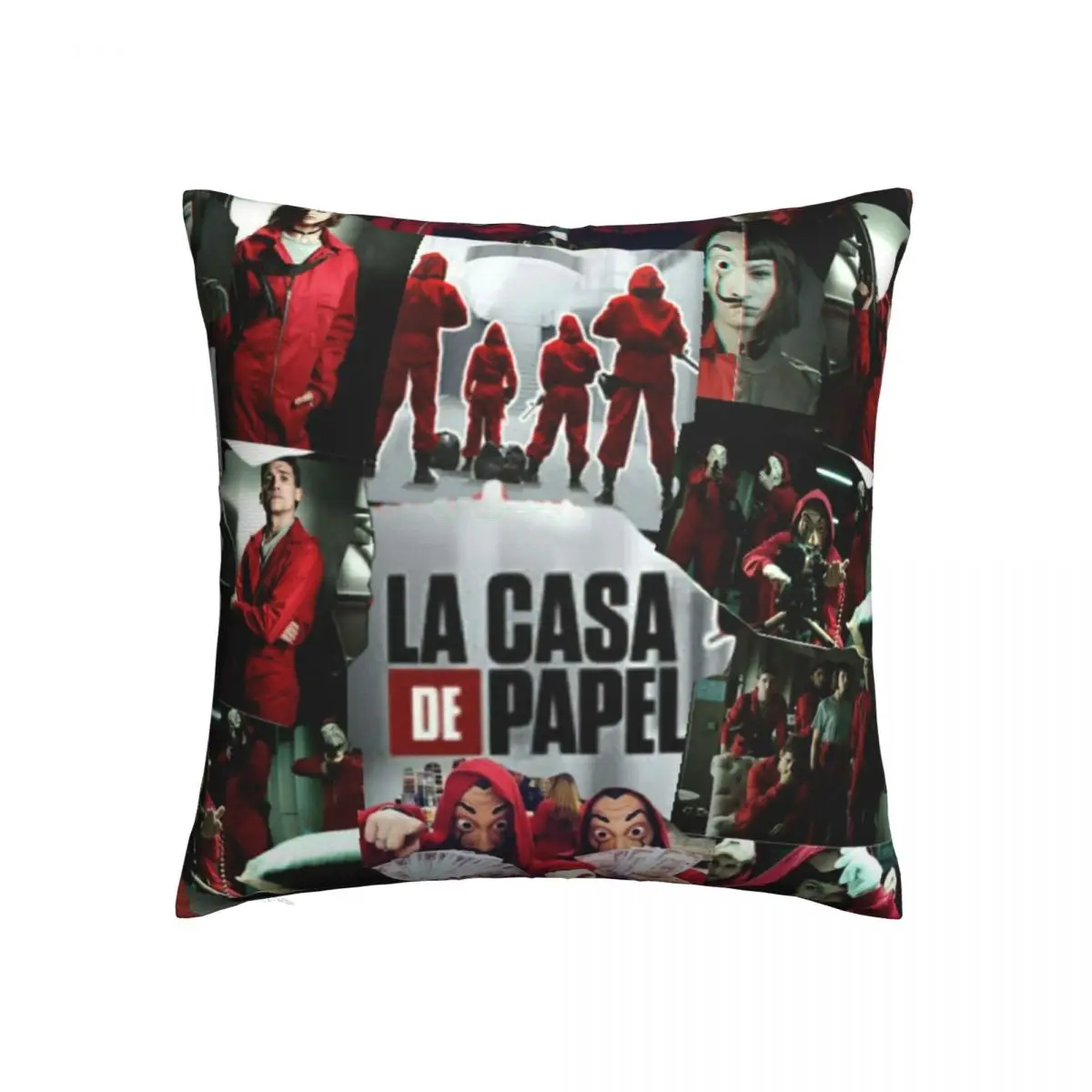 

La Casa De Papel Money Heist Pillowcase Printed Polyester Cushion Cover Decorative Pillow Case Cover Home Square 18"