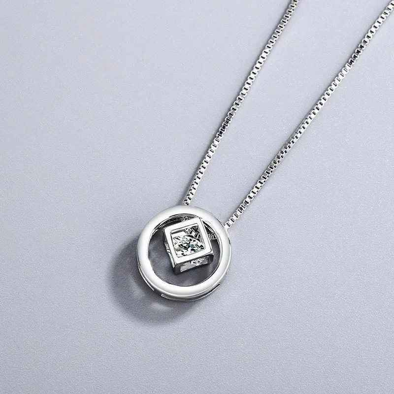 Кулон в виде кубика Рубика Женская серебряное ожерелье модное ювелирное