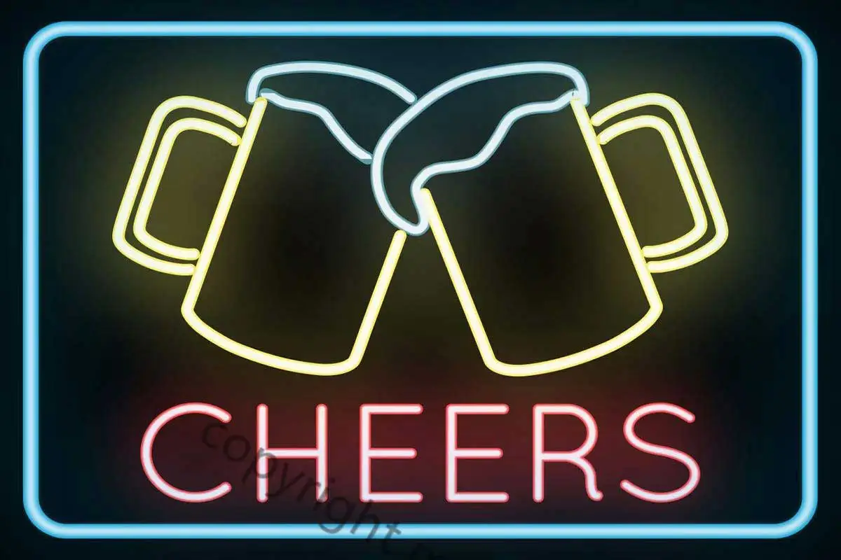 

Жестяная неоновая вывеска Cheers, Настенный декор, Ретро винтажный металлический знак, жестяная вывеска для дома, клуба, мужская пещера, кафе, п...