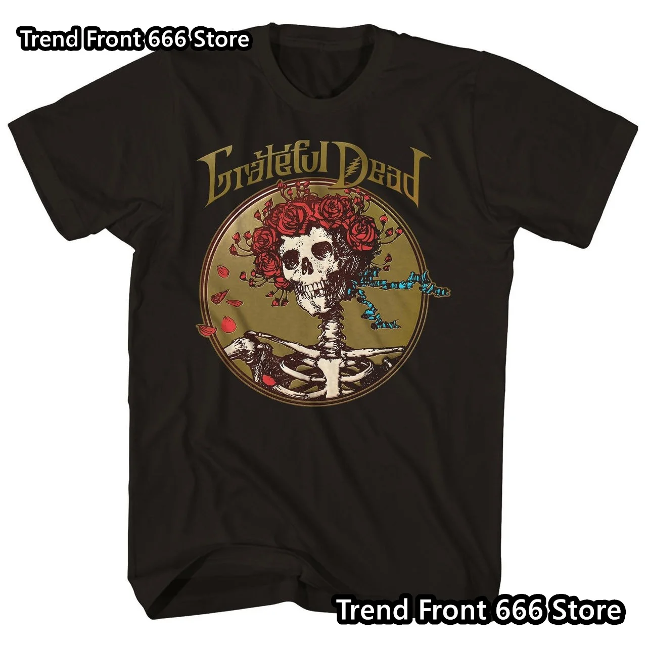 Мужская Винтажная Высококачественная Хлопковая Футболка Grateful Dead Rock Band С