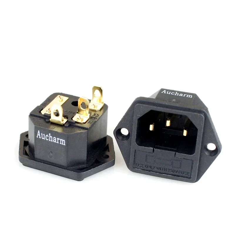Aucharm позолоченная медь HiFi аудио розетка переменного тока предохранитель адаптер