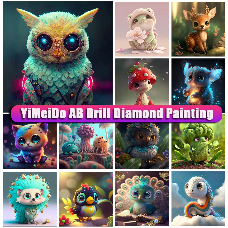 

YIMEIDO AB Diamond Painting Owl Bird Zipper Bag Full Drill Diamond Embroidery Cartoon 5d Mosaic Rhinestone Picture Home Decor