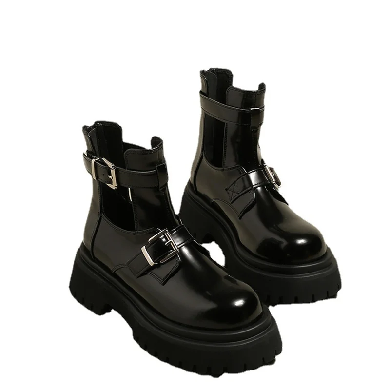 Thick Soled Sweet Cool Martin Boots Women's  Thin Shoes 2022 New High Boots Ins British Style Spring And Autumn Single