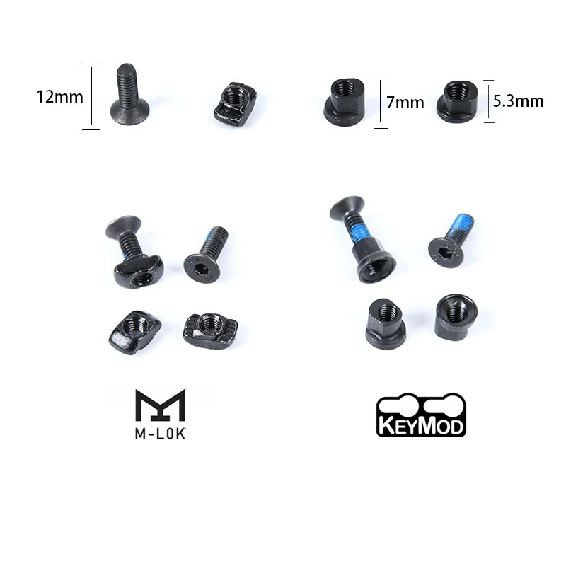 

Tactical 10 Pcs/lot M-LOK&Keymod Screw And Nut For Replacement Handguard Rail Sections Hunting Gun Accessories