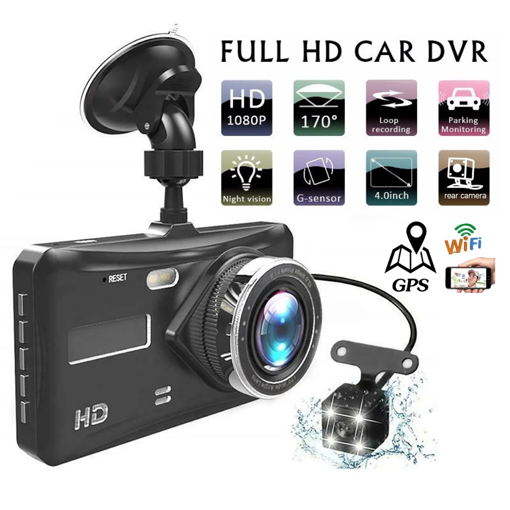 

Автомобильный видеорегистратор WiFi Full HD 1080P, видеорегистратор с камерой заднего вида, видеорегистратор с ночным видением, Автомобильные видеорегистраторы, автомобильные аксессуары, GPS-трекер