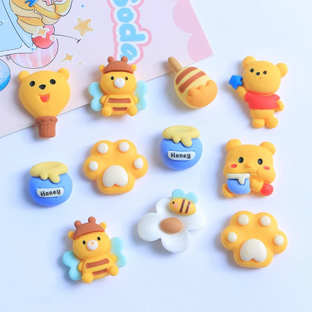 10 шт. новинка милый мультяшный пчелиный медведь кабошон из смолы для рукоделия