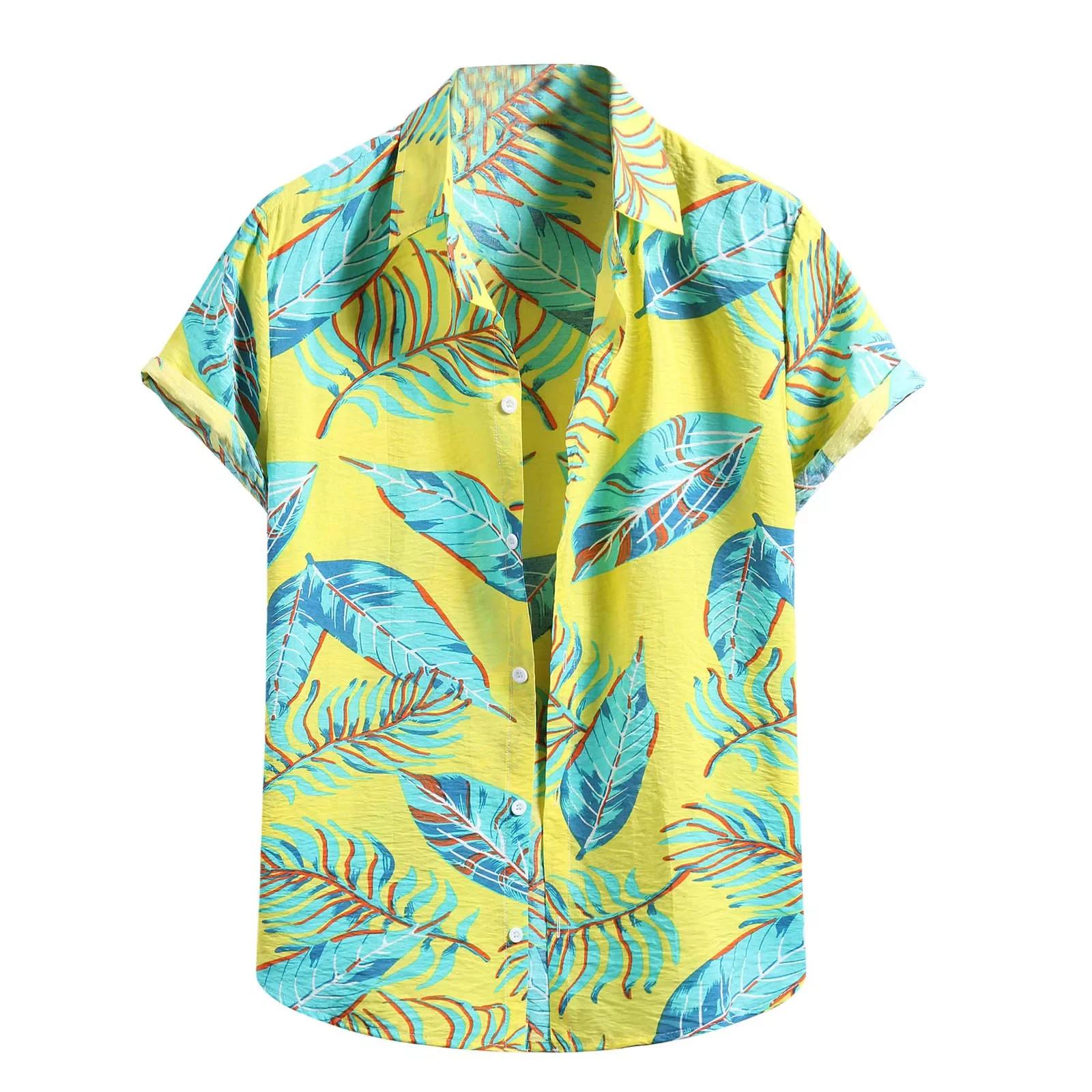 Рубашка мужская с цветочным принтом, модная хлопково-Льняная блузка с короткими рукавами, на пуговицах, пляжный топ, лето 2021