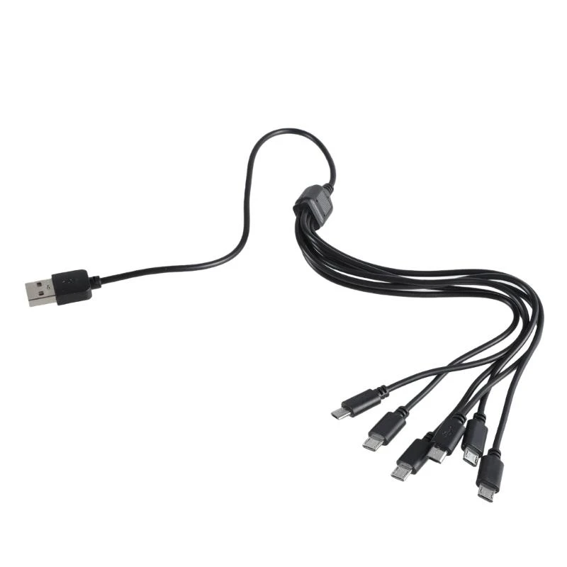 Фото 12pc USB 5PIN Зарядка кабеля 6 в 1 USB 2,0 типа A до шести USB 5PIN Мужской адаптерный шнур для быстрой зарядки 50 см 19,7 дюйма №3
