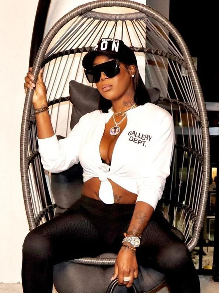 

WJFZQM Женский Классический Повседневный однотонный Кардиган с длинным рукавом и буквенным принтом повседневная комфортная блузка с круглым ...