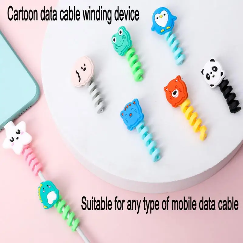 

Lovely Cartoon Cable Sleeve Data Cable Protective Cover Charging Wire Earphone Protective Cable Covering Line Cable Winder