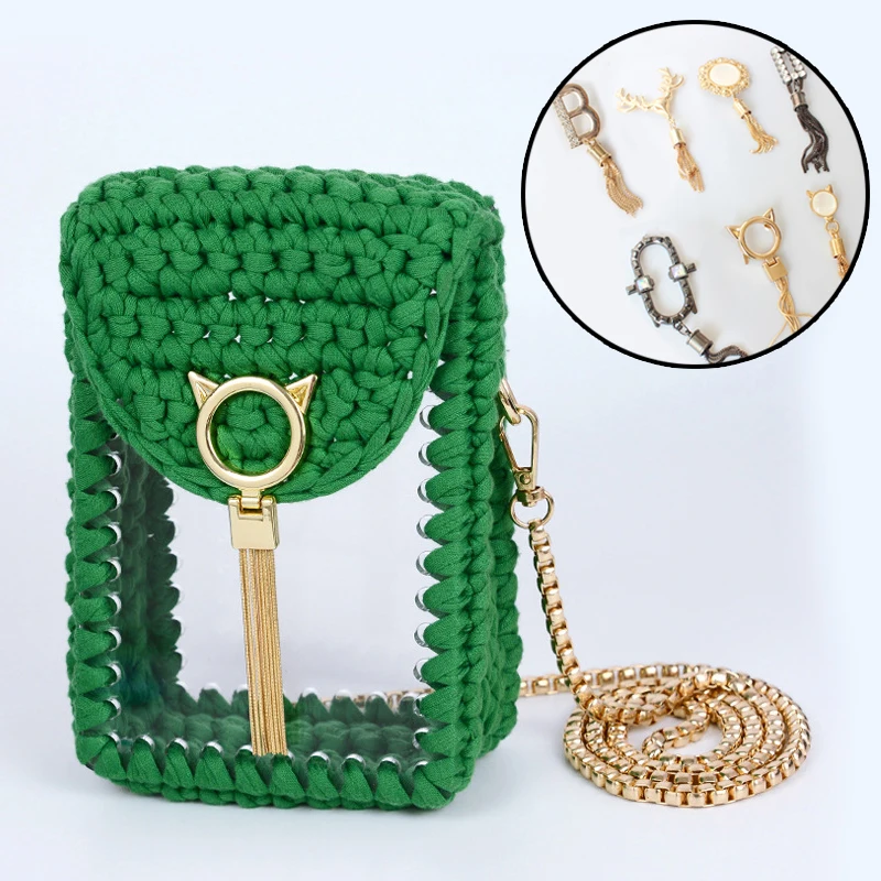 

Exquisite Metal Cute Deer clasp buckle Buckles Bag Purse Hat Decor With Tassel Hardware DIY Leather Craft Accessory Golden