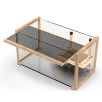 wood grain glass box for gecko horned frog spider amphibious terrarium cage feeding box glass cy