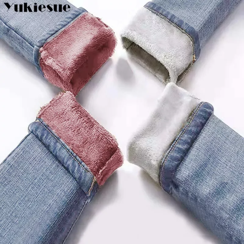 

Winter Warm Jeans Woman 2022 High Waist Casual Velvet Ladies Trousers Female Pantalon Denim jeans for Women Pants clothe