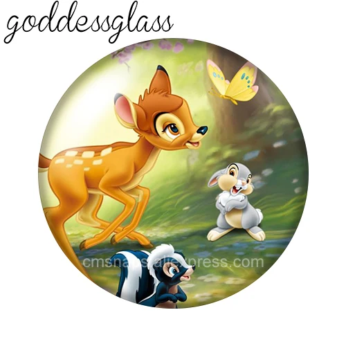 Фото Фотокабошоны из стекла Bambi Family Warm Friends Thumper Bunny, круглые, 12 мм/18 мм/20 мм, с плоским основанием, для изготовления брелоков и украшений №5