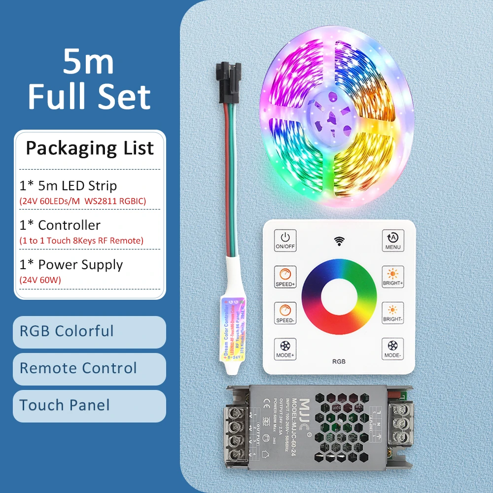 

RGBIC светодиодная лента MJJC 5050 24В WS2811