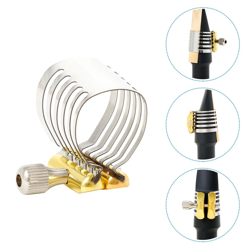 

1 Set Professional Alto Saxophone Mouthpiece Clamp Practical Metal Sax Reed Clip