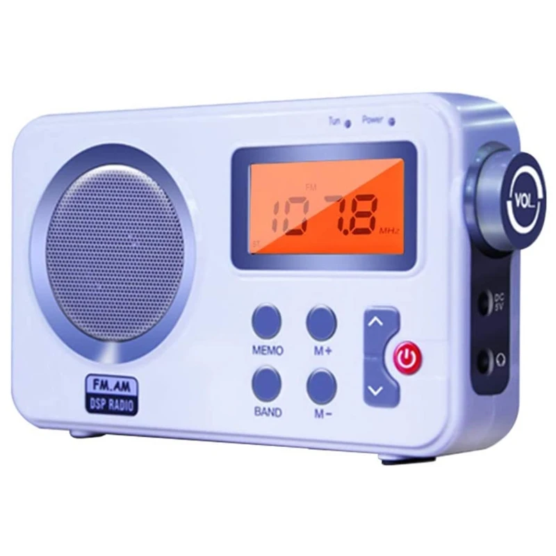 

Pocket AM/FM Radio Portable LCD Display Radio Receiver Mini Player with Earphone Port Universal Walkman Support Stereo