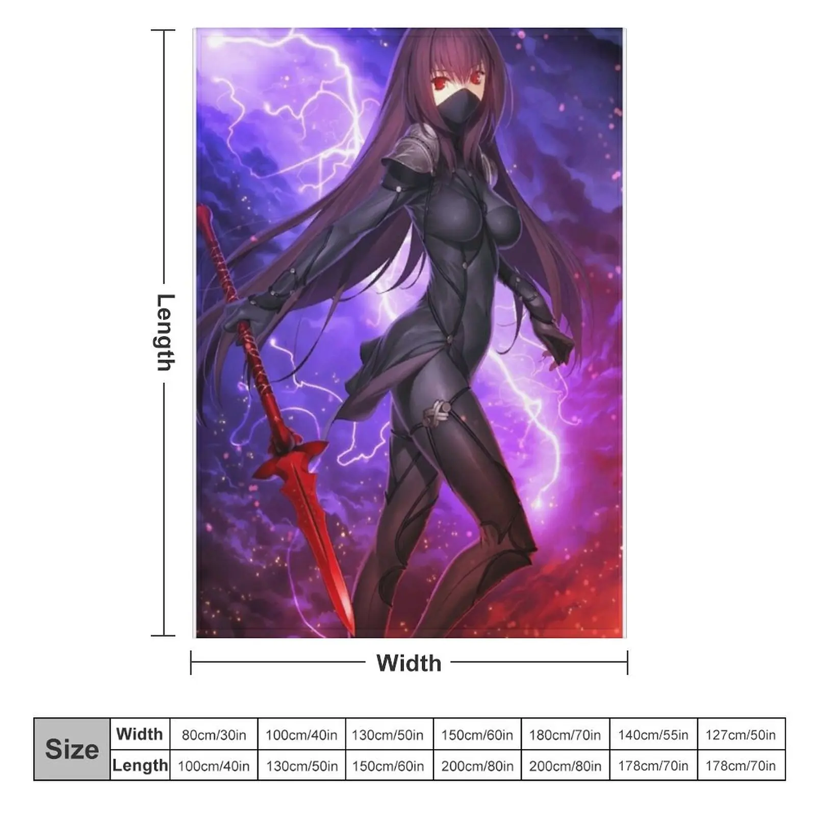 Fate Grand Order (FGO) -плед на диван Scathach плед декоративные диваны мягкие одеяла для детей