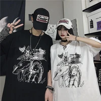 2022 mens t shirt harajuku top oversized t shirt retro korean style black demon punk gothic anime print clothes streetwear tops