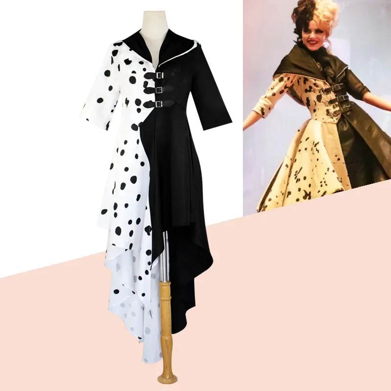 Фильм 101 черно-белая ведьма Куила Дьявол сценический костюм для косплея