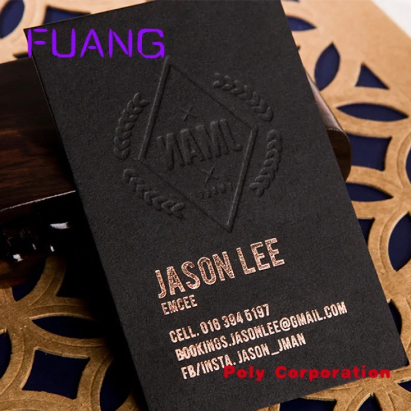 

High end speciality paper business card printing embossed business card