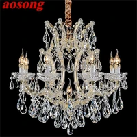 aosong european style chandelier lamp luxury led candle pendant lighting fixtures for home decoration villa hall