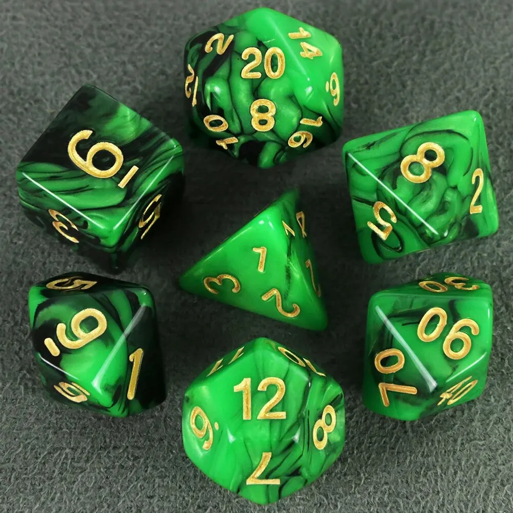 7 шт. 1 комплект многогранные игральные кости D4 D6 D8 D10 D12 D20